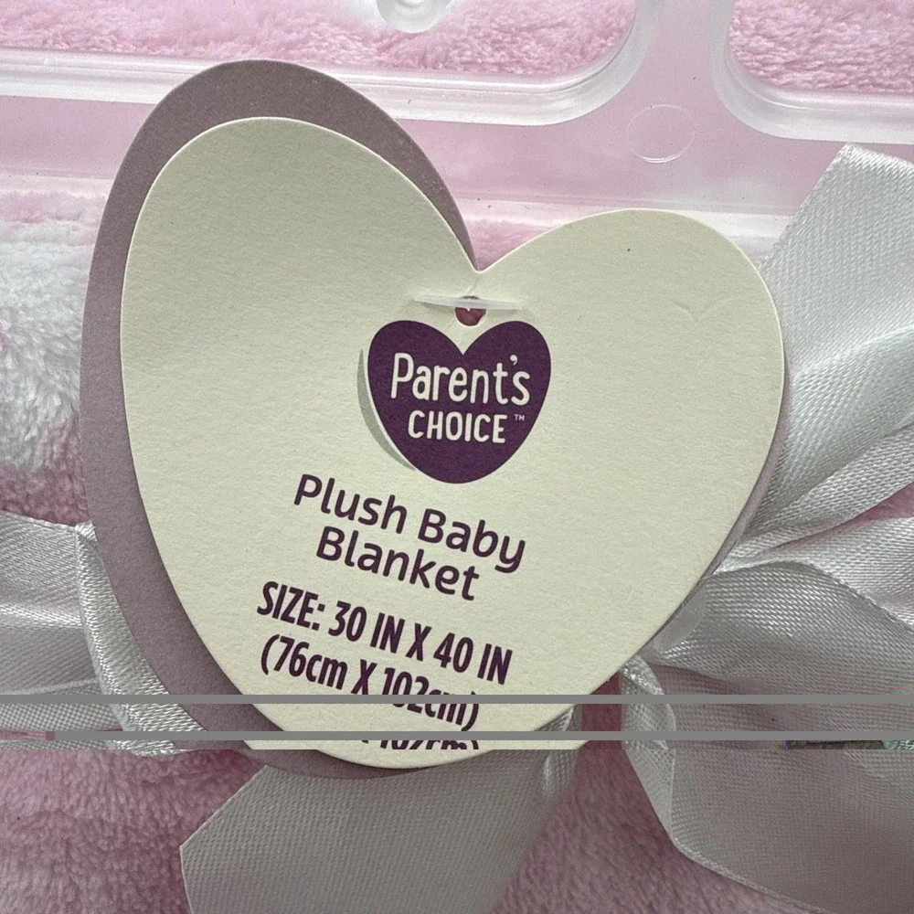 Parents Choice Pink Fox White Flower Plush Baby Blanket Walmart NWT